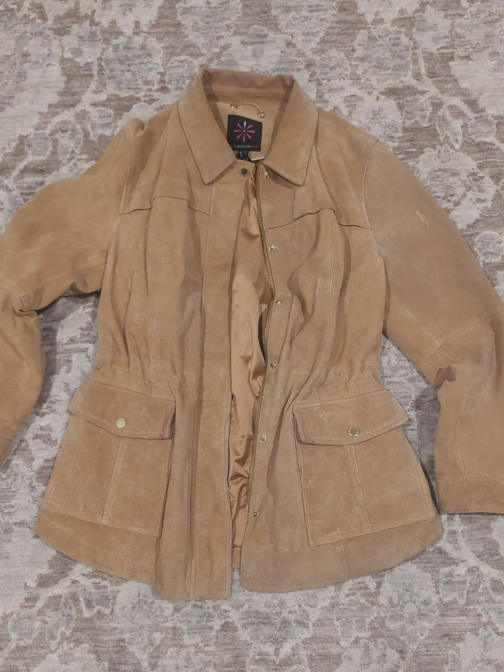 Vintage Isaac Mizrahi Suede Utility Jacket in Tan